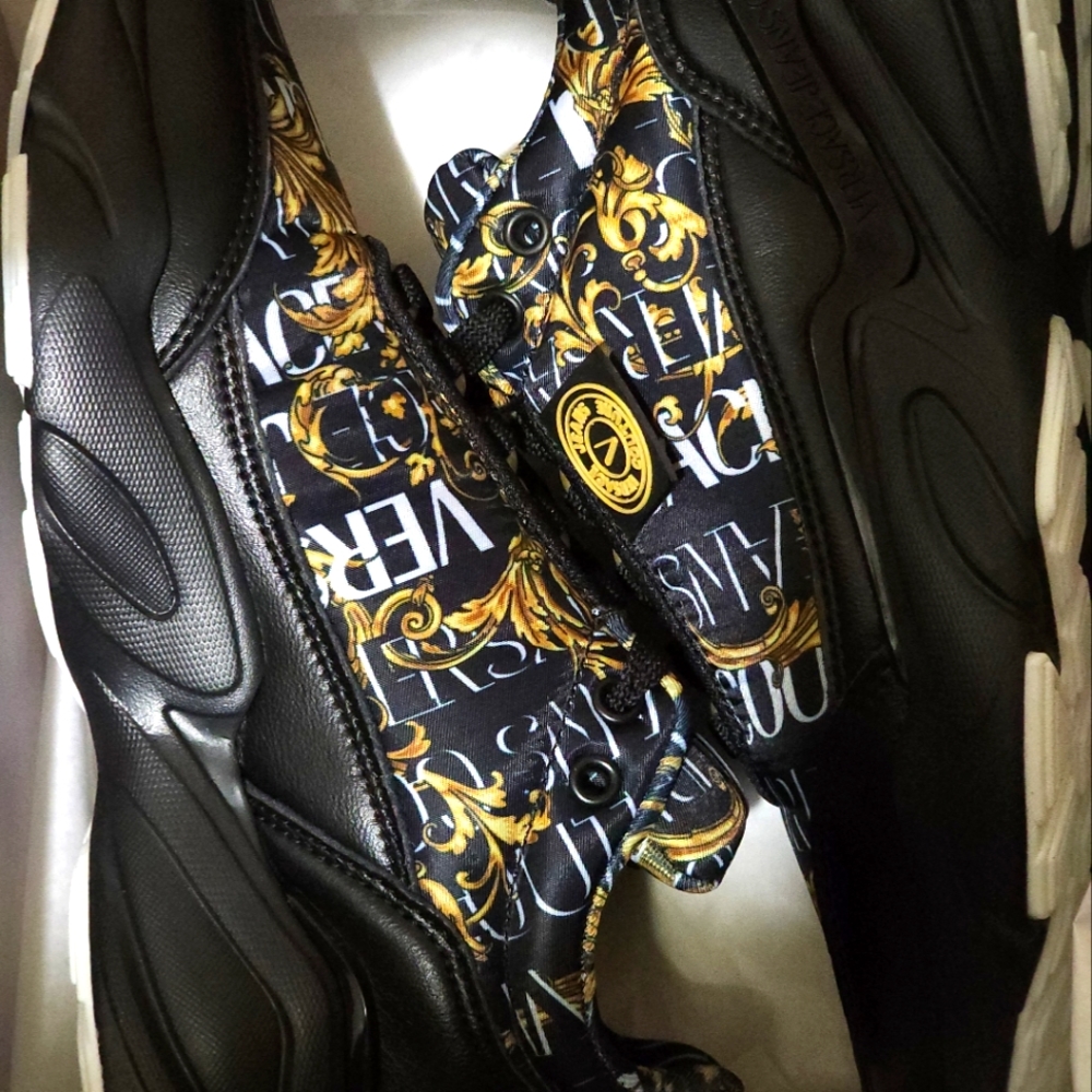 Versace Jean's Couture black wave sneakers